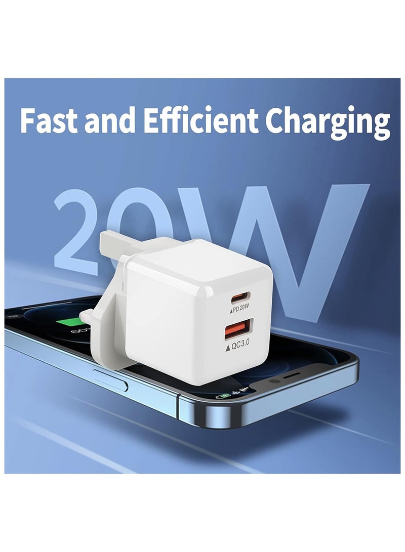Cool Baby COOLBABY 20W PD Fast Charger Dual USB-A Type-C UK Plug QC 3.0 Safe Charging - Image 2