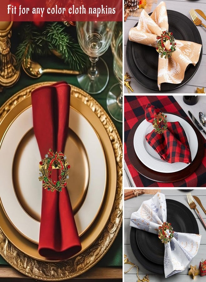Legigo Set of 12 Christmas Wreath Napkin Rings Set- Metal Xmas Napkin Ring Holders for Cloth Napkins, Christmas Holiday Party Dinner Table Decoration - Image 5
