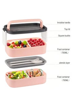 Generic Adult Bento Box Lunch Box Large, Bento Box Japanese Lunch Box Kit with Bag & Utensils, Food Picks for Bento Box Containers, Stackable Bento Box for Adults, Microwave Bento Boxes BPA-free Food Safe  - Image 4