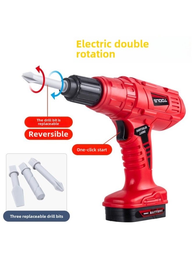 Children's Tool Box Toy Set Electric Drill Screwdriver Repair Artificial Play House Stall Special Supply-Color:Electric 68-piece Tool Set [storage Box] - Image 3