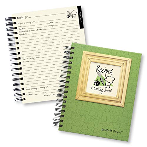 Write it Down series by Journals Unlimited, Guided Journal, Recipes, A Cooking Journal, Full-size 7.5"x 9", Avocado Green Hard Cover, Made in USA - Image 1