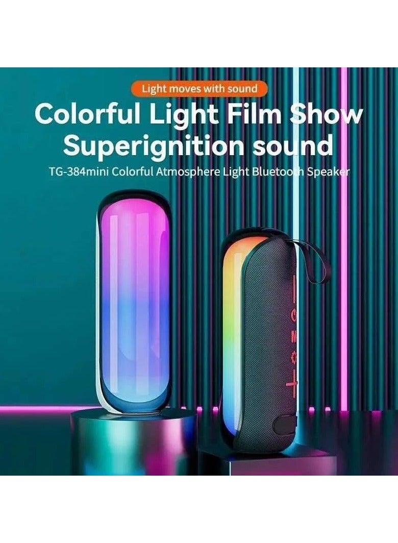 فاينبلو مكبر صوت محمول بتقنية البلوتوث مع إضاءة RGB وحبل تعليق يدعم بطاقة TF مع صوت جهير مجسم وبلوتوث 5.3 - Image 2