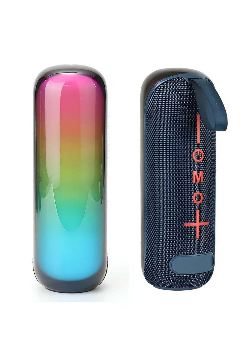 فاينبلو مكبر صوت محمول بتقنية البلوتوث مع إضاءة RGB وحبل تعليق يدعم بطاقة TF مع صوت جهير مجسم وبلوتوث 5.3 - Image 1