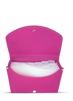 Maxi Maxi Expansion File 13 Grids With String Pink, 13 Pockets Expanding Folders, Store your documents and are easy to carry  - Image 3
