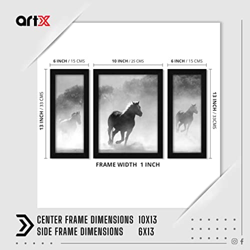 ArtX Paper Running Horses Wall Art Painting, Multicolor, Wildlife, 13 X 22 Inches, Set of 3 - Image 4