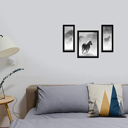 ArtX Paper Running Horses Wall Art Painting, Multicolor, Wildlife, 13 X 22 Inches, Set of 3 - Image 1