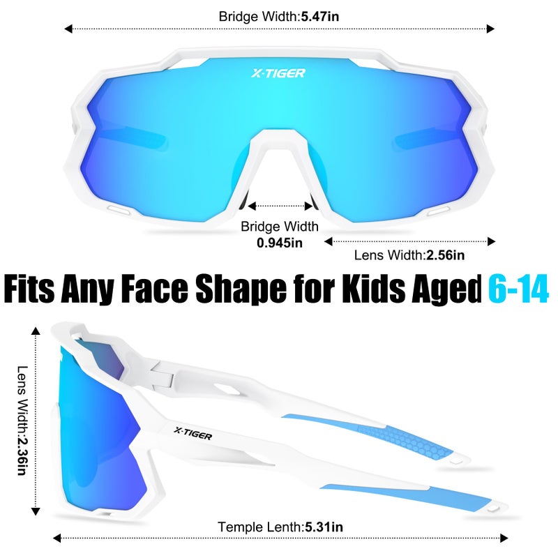 Xtiger X-TIGER Kids Sunglasses Polarized Youth Baseball Sunglasses for 8-14 boys girls UV400 Sports Softball Cycling Glasses - Image 3