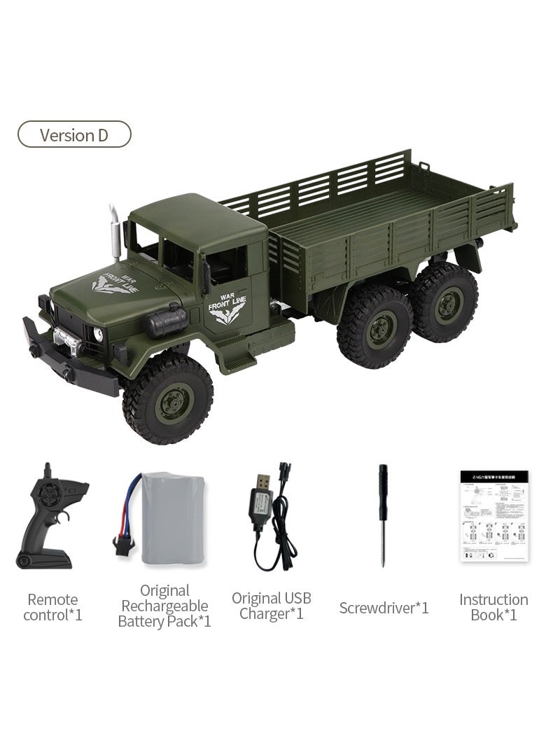 MZtoyz RC Cars Q60 1:16 Scale 6WD Off-Road Military Truck Front Line, 2.4GHz Remote Control Crawler, Army Car Toy for Adults and Kids - Battery Included - Image 1