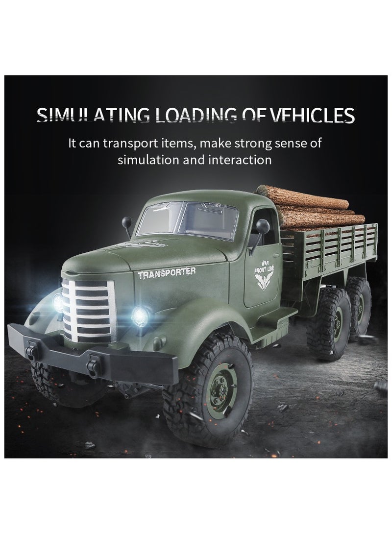 MZtoyz RC Cars Q60 1:16 Scale 6WD Off-Road Military Truck Front Line, 2.4GHz Remote Control Crawler, Army Car Toy for Adults and Kids - Battery Included - Image 2