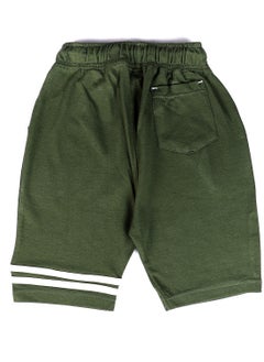 Andora Elastic Waist Cotton Shorts - Heather Green  - Image 2