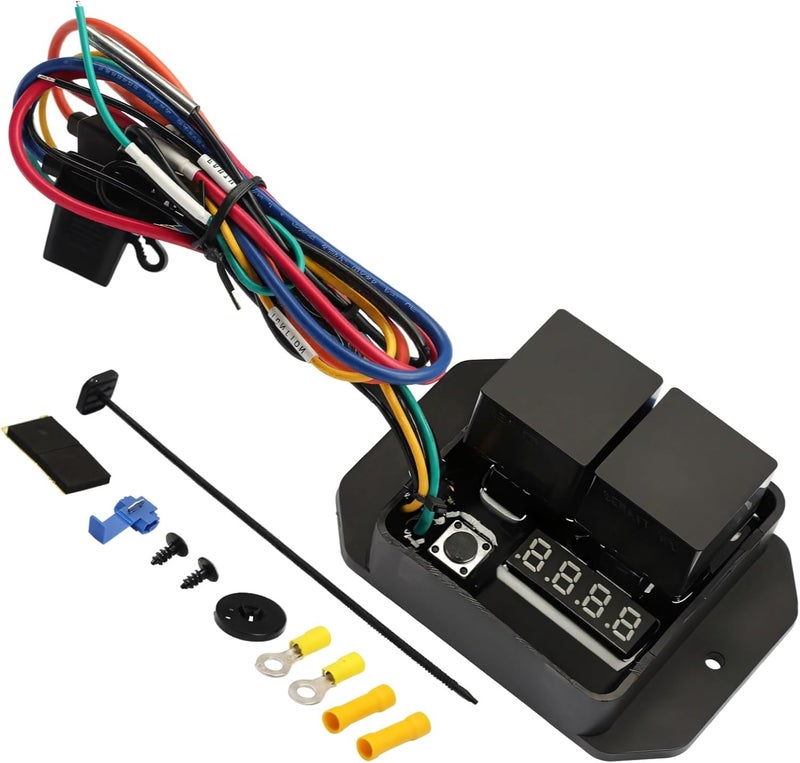 Waterproof 12V Digital Dual Fan Controller, Adjustable Temperature Cooling Fan System With Led Display And Wiring Kit - Image 1