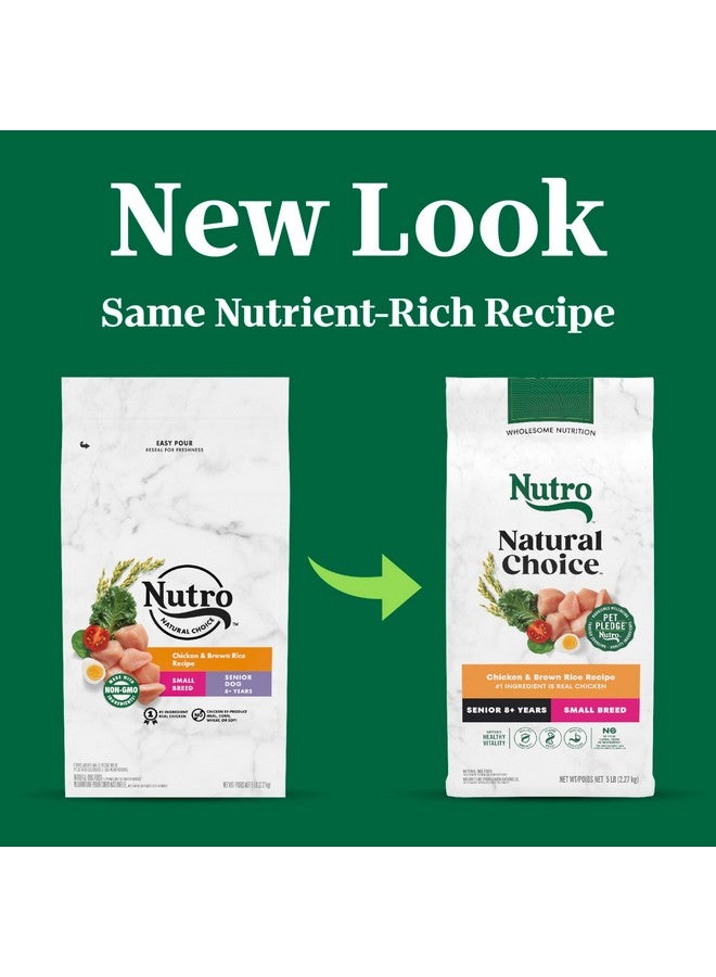 نوترو طعام جاف للكلاب من ناتشورال تشويس سينيور سمول بريد، وصفة الدجاج والأرز البني، 5 رطل. - Image 2