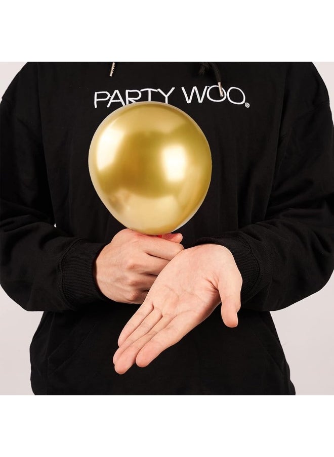 PartyWoo - PartyWoo Metallic Gold Balloons, 50 pcs 5 Inch Gold Metallic Balloons, Gold Balloons for Balloon Garland or Balloon Arch as Party Decorations, Birthday Decorations, Baby Shower Decorations, Gold-G101 - Image 1