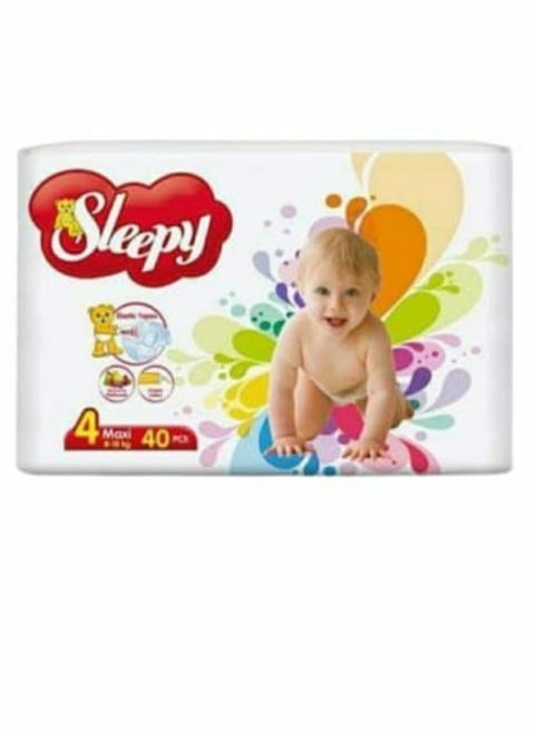 Sleepy Baby diapers imported from Turkey, size 4, shorts, 40 pieces, suitable for sensitive skin, provide comfort for your child thanks to their distinctive design that allows your child to move and play freely, equipped with an absorption feature of up to 14 hours
