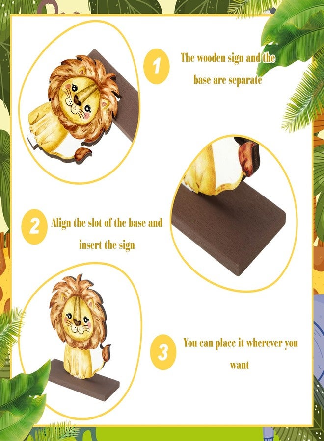 Yaomiao 12 Pcs Safari Jungle Animals Wooden Table Centerpiece Baby Shower Decorations Wild Animals Birthday Decorations for Boys Kids - Image 4
