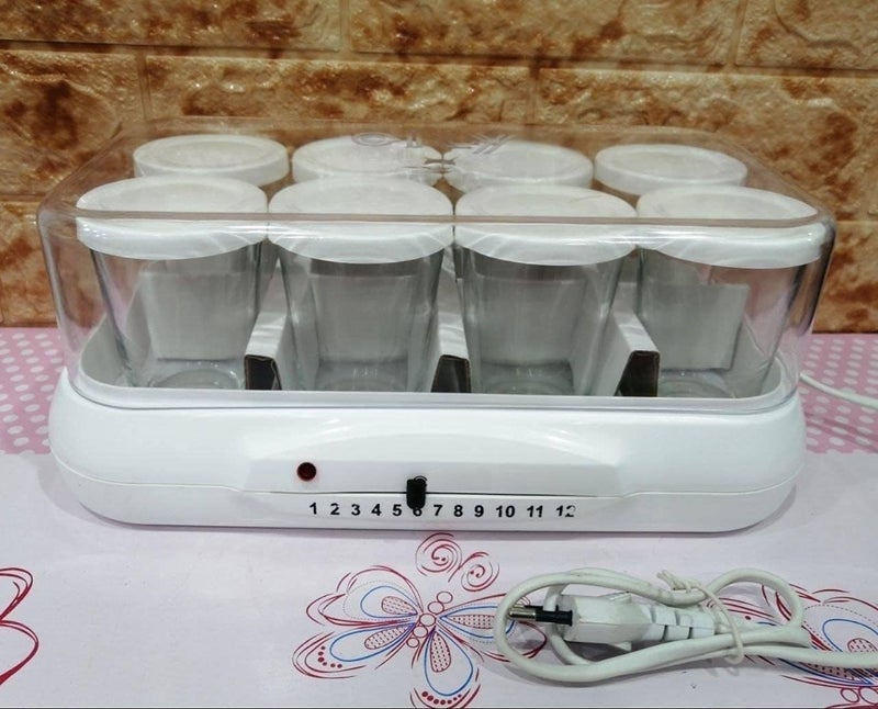 Kitchen Electric Gadgets (Yogurt Maker 8 Cups, Glass, White) - Image 2