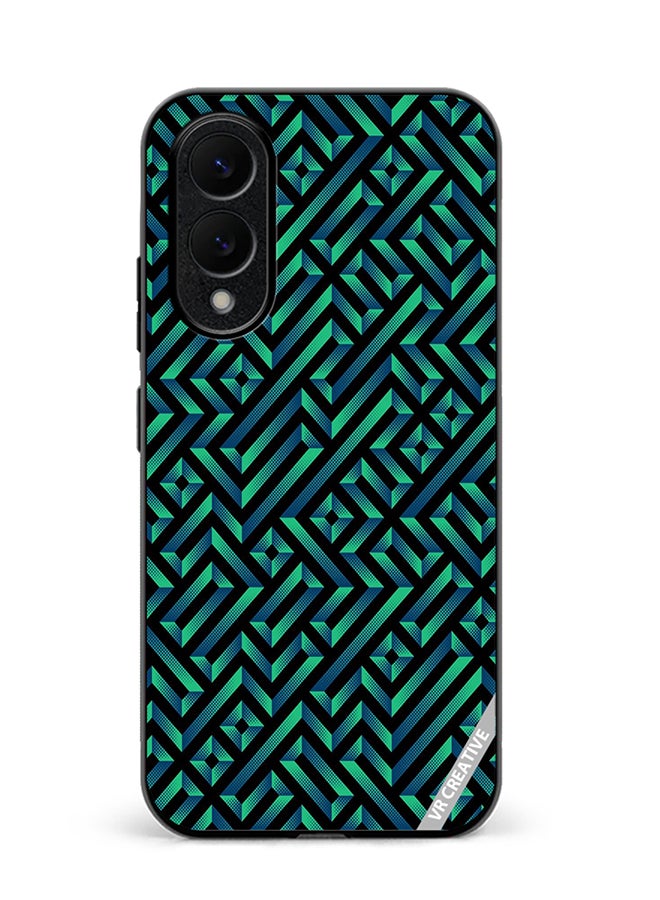 VR CREATIVE Protective Case Cover For Samsung Galaxy S25 Edge Geometric Pattern Design Multicolour