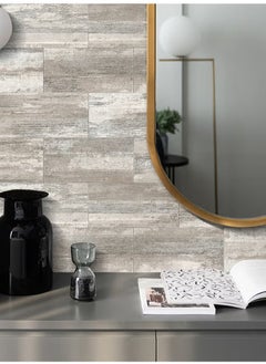 Generic Decorative 3D Wall Panels Wall Panels 16PCS 20.32*10.16cm 3D Wall Sticker Self-Adhesive Wall Panels Waterproof PE Foam Wallpaper Brick Wallpaper for Kichen Wall Decor  - Image 2