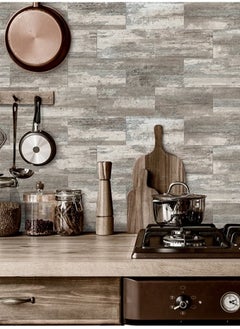 Generic Decorative 3D Wall Panels Wall Panels 16PCS 20.32*10.16cm 3D Wall Sticker Self-Adhesive Wall Panels Waterproof PE Foam Wallpaper Brick Wallpaper for Kichen Wall Decor  - Image 3