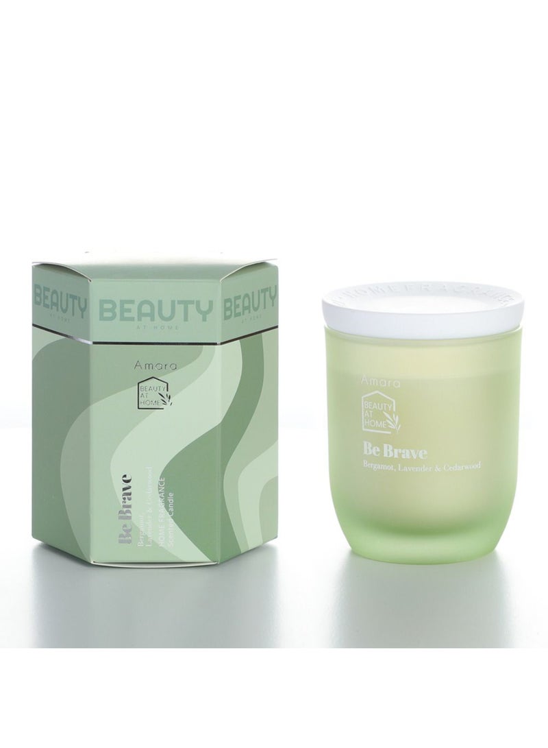 DANUBE HOME Amara Humble Be Brave Jar Candle – Long-Lasting Scented Candle with Warm Fruity Floral Fragrance, Elegant Glass Jar Design, Perfect for Home Ambiance & Relaxation D7.5 X H8.5 Cm - Image 1