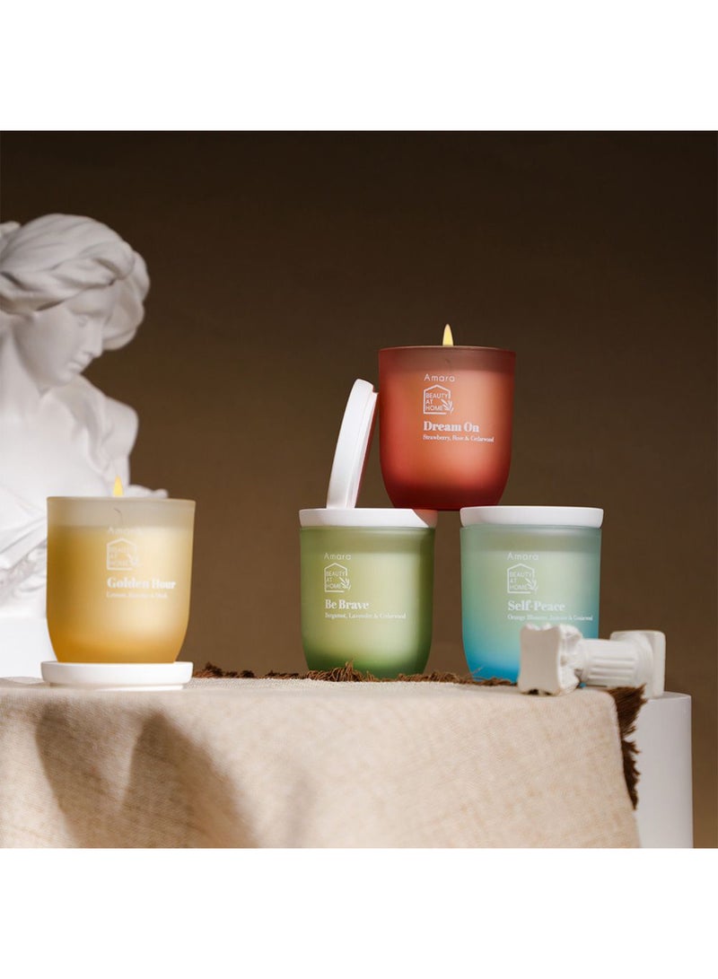 DANUBE HOME Amara Humble Be Brave Jar Candle – Long-Lasting Scented Candle with Warm Fruity Floral Fragrance, Elegant Glass Jar Design, Perfect for Home Ambiance & Relaxation D7.5 X H8.5 Cm - Image 3