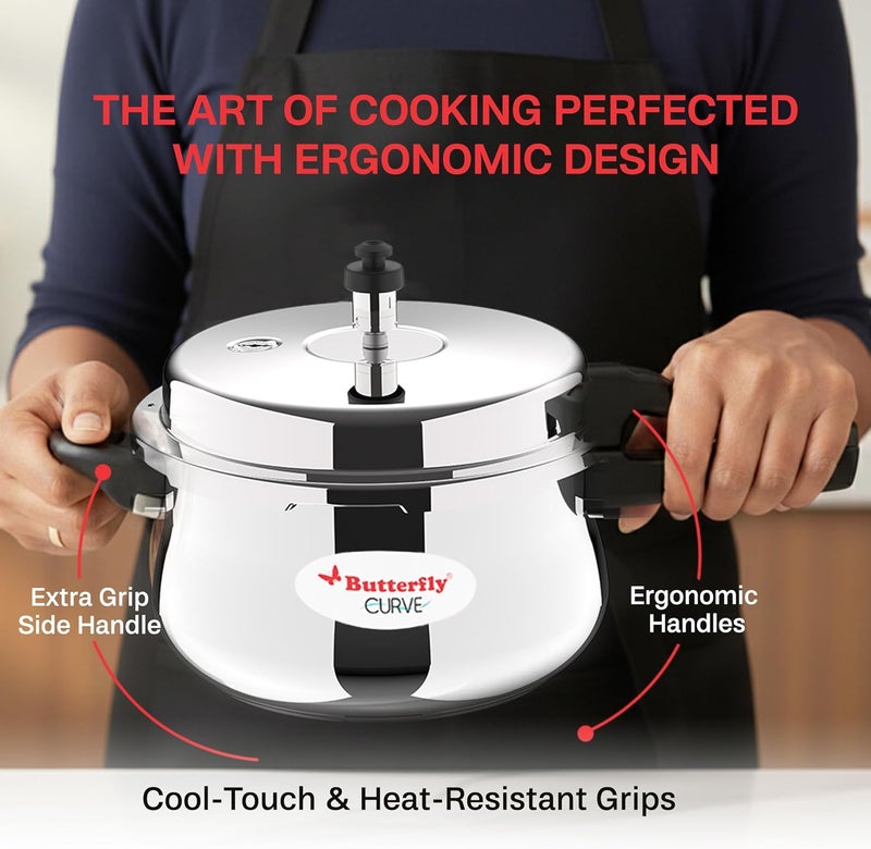 BUTTERFLY Stainless Steel 3-Liter Curve Pressure Cooker - Image 3