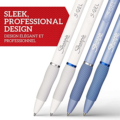 Sharpie SGel Gel Pens Medium Point 07mm Frost Blue White Pearl Barrels Black Blue Ink 4 Count - Image 3