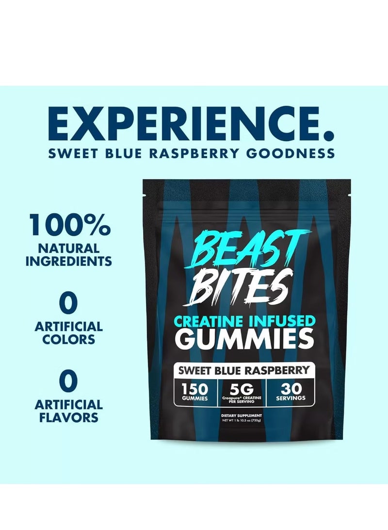 BEAST Daily Creatine Gummies for Women and Men - 150 Count 5g Creatine Monohydrate per Serving for Muscle Growth & Recovery - Sugar-Free, Low-Calorie, with Vitamin B12 for Energy Boost - Image 2