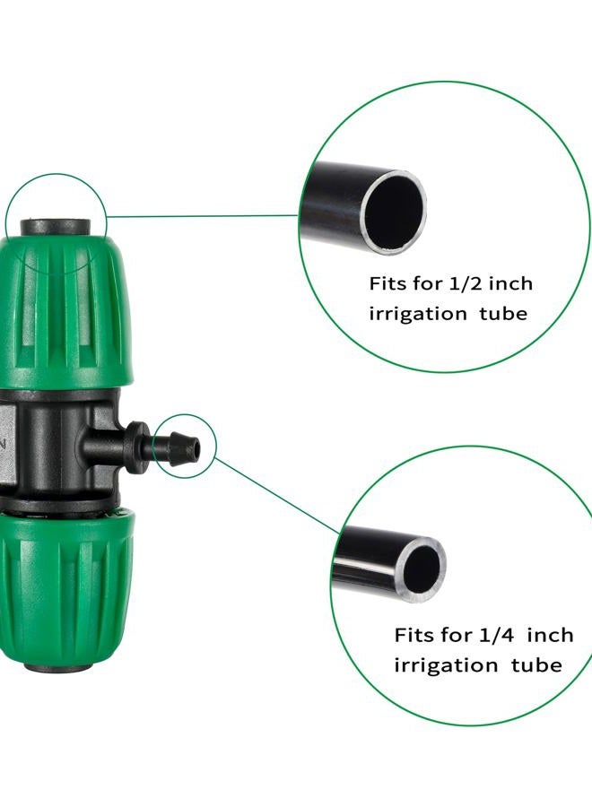 FULAIERGD 10 Pcs Barbed Tee 1/2 inch Tubing (1/2" ID x0.6-0.63" OD) 16mm to 1/4 inch Irrigation Tube Anti-Drop Barbed Hose Fittings (Fits 13mm ID / 4mm ID) - Image 2