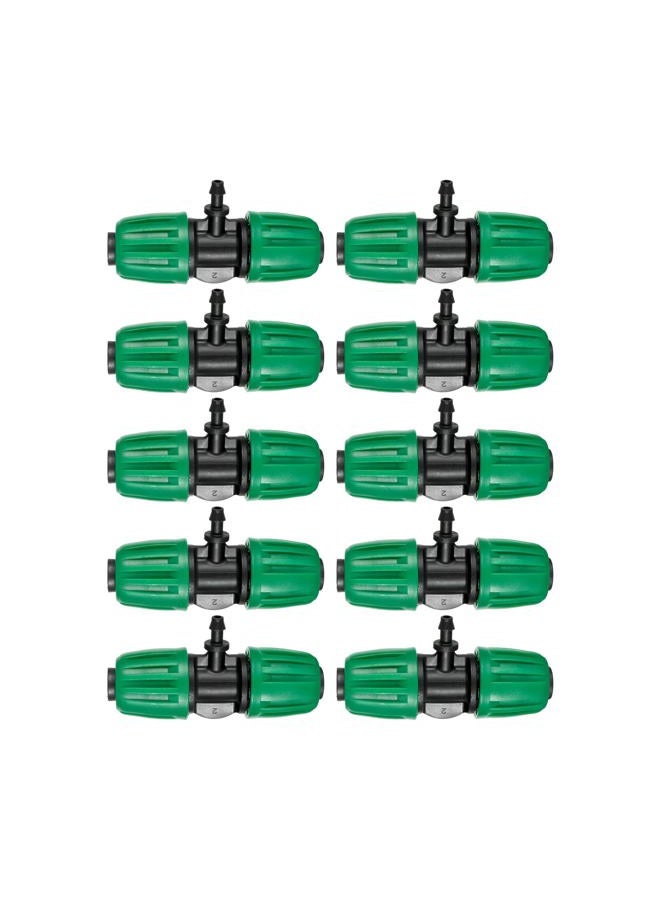 FULAIERGD 10 Pcs Barbed Tee 1/2 inch Tubing (1/2" ID x0.6-0.63" OD) 16mm to 1/4 inch Irrigation Tube Anti-Drop Barbed Hose Fittings (Fits 13mm ID / 4mm ID) - Image 1