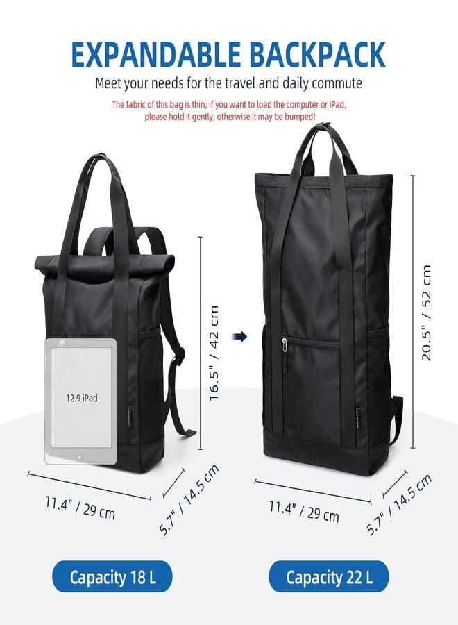 GOLF QUALITY Small Backpack for Women Cute Backpack Purse Stylish Daypack for College Work Travel, Black-foldable, 21.9L, Daypack Backpacks - Image 3