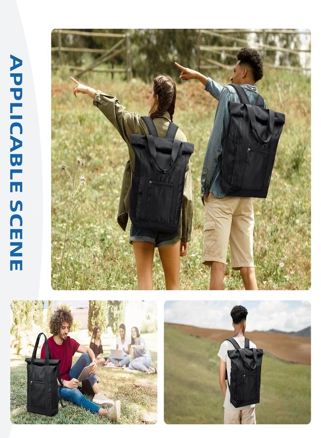 GOLF QUALITY Small Backpack for Women Cute Backpack Purse Stylish Daypack for College Work Travel, Black-foldable, 21.9L, Daypack Backpacks - Image 2
