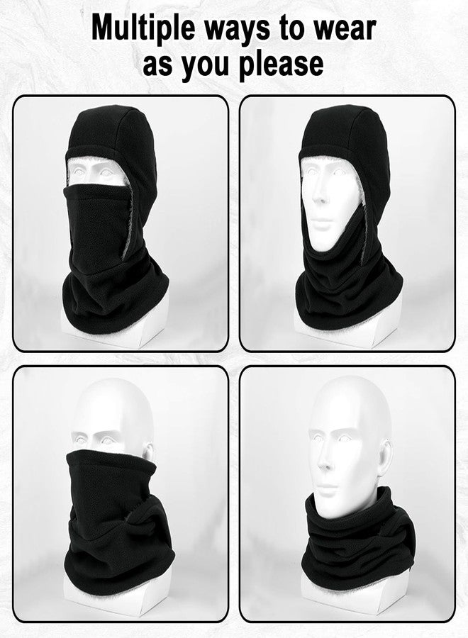 سوتينج قناع وجه شتوي للرجال والنساء - قناع وجه من الصوف المقاوم للرياح، قناع تزلج، حماية حرارية ثلاثية الأبعاد للتزلج وركوب الدراجات النارية والمشي لمسافات طويلة والأنشطة الخارجية في الطقس البارد (أسود) - Image 2