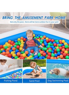 VUCATIN Inflatable Swimming Pool Thickened Full-Sized Above Ground Kiddie Inflatable Family Swimming Lounge Pool Outdoor Toys for Kids & Adults Blow up Pool for Backyard Patio (305 x 183 x 56 cm（L x W x H）)  - Image 4