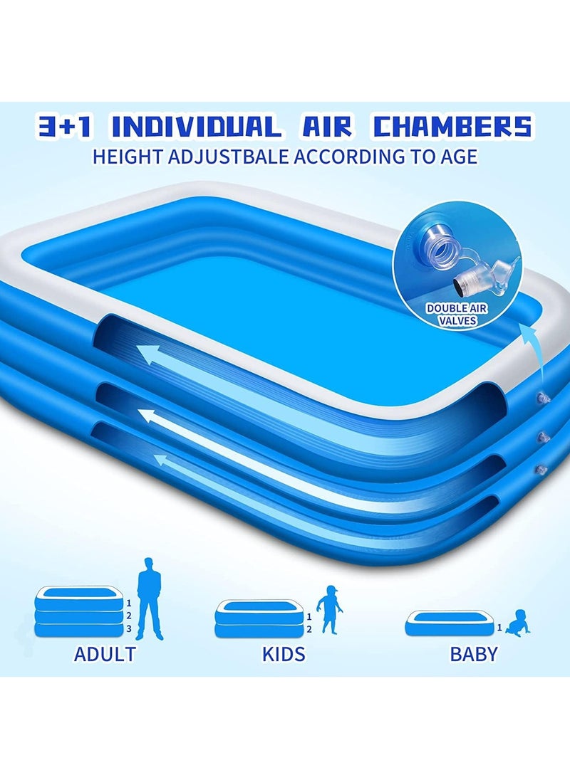 VUCATIN Inflatable Swimming Pool Thickened Full-Sized Above Ground Kiddie Inflatable Family Swimming Lounge Pool Outdoor Toys for Kids & Adults Blow up Pool for Backyard Patio (305 x 183 x 56 cm（L x W x H）)  - Image 3