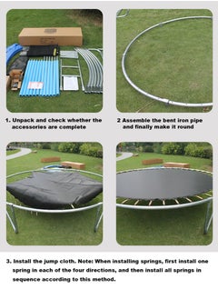 Generic Trampoline For Kids with Safety Fence Protection Net Fitness Bounce Net Outdoor Jumping Bed Parent-child Game Fitness Equipment 8FT  - Image 5
