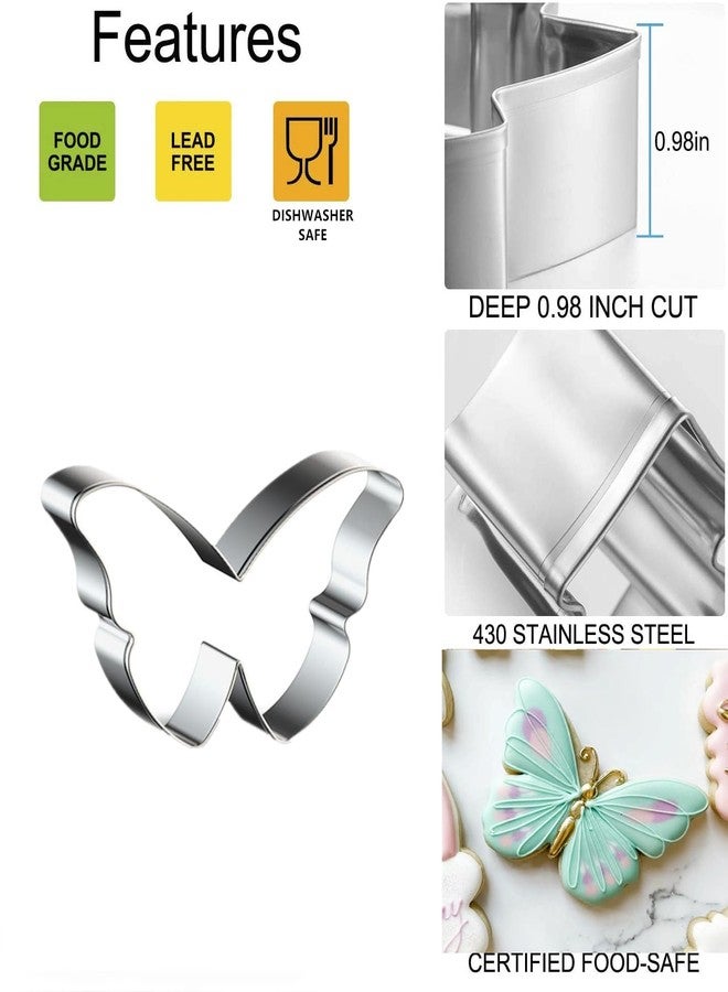 Q-BAKER 3PCS Butterfly Cookie Cutters Set,Stainless Steel Cutter for Themed Party Baby Shower Wedding Spring Easter Holiday - Image 3