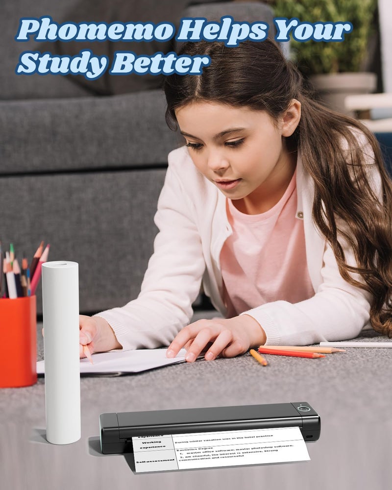 Phomemo A4 Size 8.27"x11.69" Thermal Paper for M08F Portable Printer, Quick-Dry Thermal Printer Paper Rolls, 50sheets/Roll - Image 5