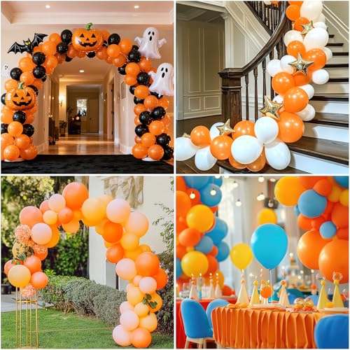 RUBFAC 129pcs Orange Balloons Different Sizes 18/12/10/5 Inches, Burnt Orange Fall Balloon Arch Kit Garland for Halloween Thanksgiving Party Baby Shower Birthday Decoration - Image 4