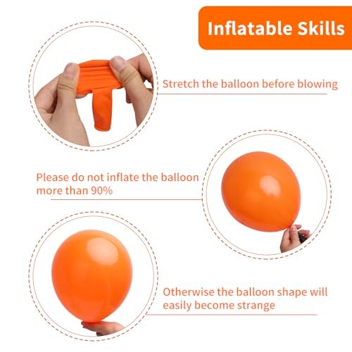 RUBFAC 129pcs Orange Balloons Different Sizes 18/12/10/5 Inches, Burnt Orange Fall Balloon Arch Kit Garland for Halloween Thanksgiving Party Baby Shower Birthday Decoration - Image 3