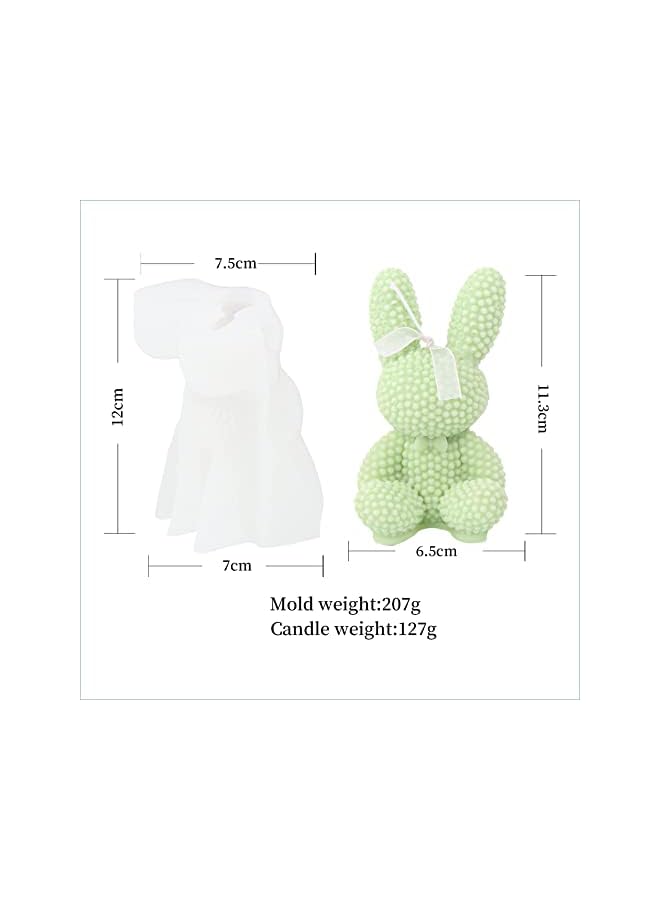 The Bros 3D Bunny Candle Mold Rabbit Silicone Mold for Fondant, Chocolate, Dessert, Cake Decor, Candle, Soap, Polymer Clay, Plaster Ornament, Resin Art (Rabbit) - Image 2