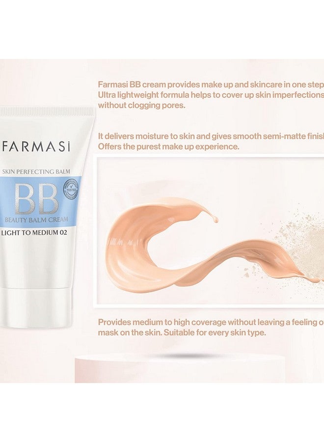 FARMASi Make Up BB Cream Beauty Balm, Full-Coverage Foundation, Concealer, Moisturizer BB Cream for All Skin Types, 1.7 fl. oz. / 50 ml (Light to medium) - Image 4