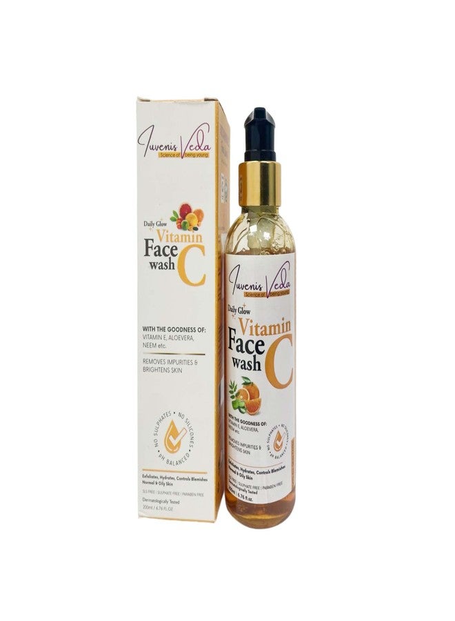 Iuvenis Veda Vitamin C Face Wash Brightening and Refreshing With the goodness of Vitamin E, Aloe Vera, Neem etc Removes Impurities And Brightens Skin For Men & Women All Skin Type (200 ML) - Image 2