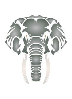 Usnyabni Stencils for Walls: Elephant Head Stencil, 4.5 x 5 inch (S) - African Big Five Animal Wildlife Stencils for Painting Template  - Image 1