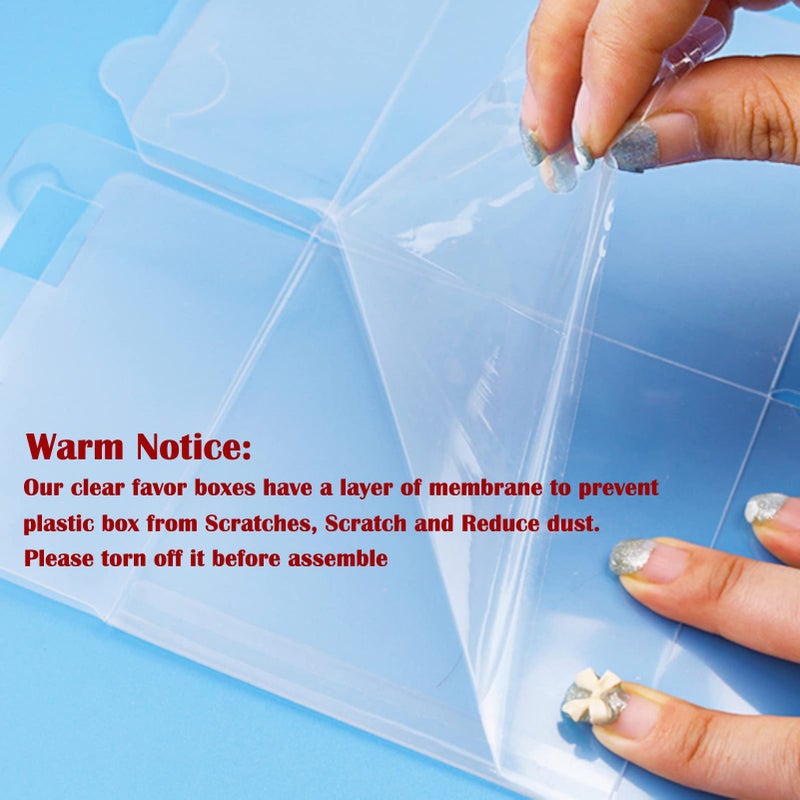 XP-ART 30 PCS Clear Favor Boxes,4 x 4 x 4 inch Plastic Clear Gift Boxes for Wedding,Birthday,Easter Mother's Father's Day Party,Caja Transparente Para Regalo - Image 2