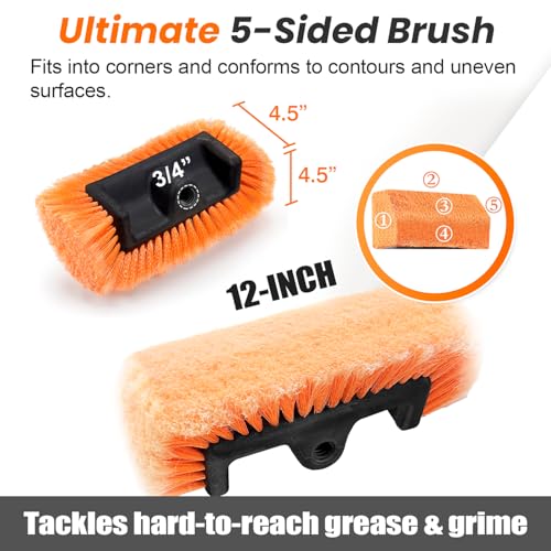 ARTIPOLY 12" Car Wash Brush Head with Soft Bristle for Auto RV Truck Boat Camper Exterior Washing Cleaning - Image 3