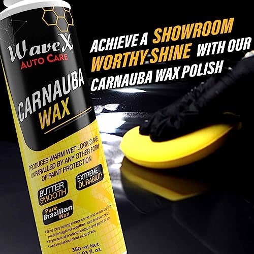 Wavex Car Polish Kit 12 Pcs | Includes Car Dashboard Polish, Car Wax, Tyre Polish, Car Shampoo, Windshield Washer & Car Freshener, Scratch Remover, 2 Cloths, 3 Applicators - Car Washing Kit - Image 3