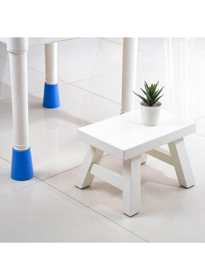 XDSTOOL Small Stool Wooden Step Stool Footstool Solid Wood 8 inch for Kids Adults Plant Stand Fishing Stool (White) - Image 4