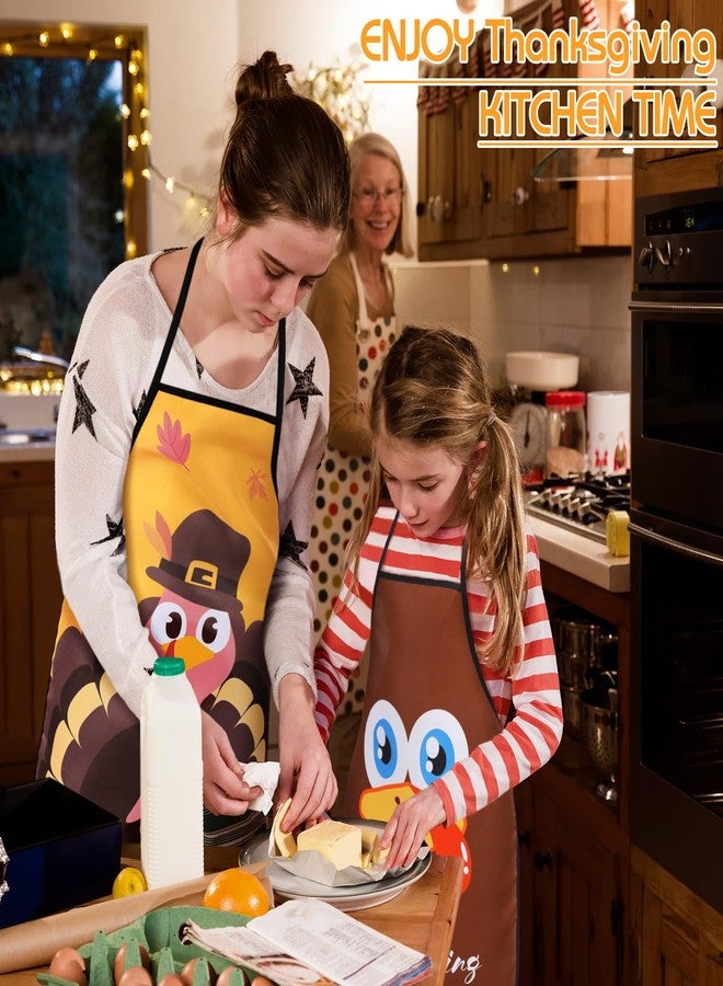 Liitrsh 8 Pcs Kids Thanksgiving Aprons and Chef Hat Set Turkey Party Supplies Adjustable Kids Cooking Aprons for Boys Girls Kitchen Baking Painting Training Wear Thanksgiving Carnival Party Supplies - Image 5