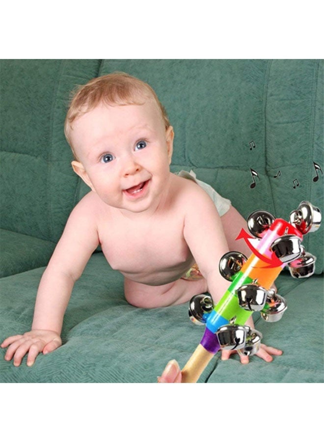Wooden Jingle Bell Stick Colorful Handle Bell Stick Develop Musical Ability Interactive Toy with Smooth Surfaces - Image 5